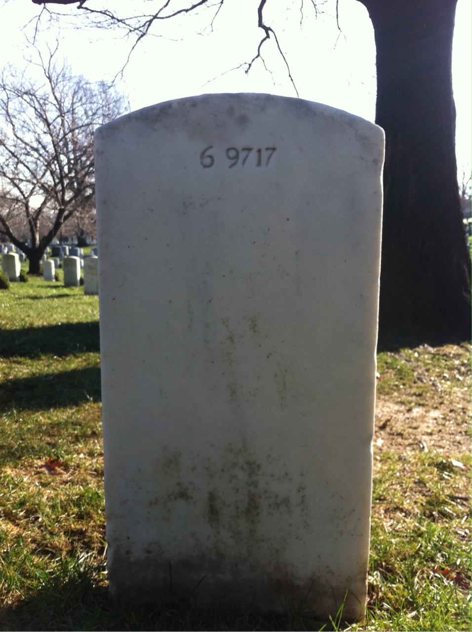 Back of headstone — John Baber
