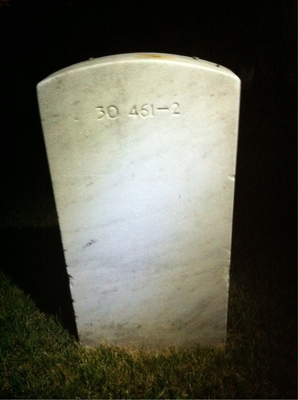 Back of headstone — Grey Allison