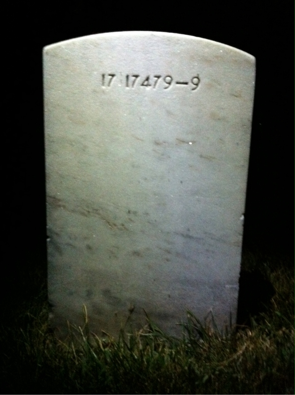 Back of headstone — Frank Adubato