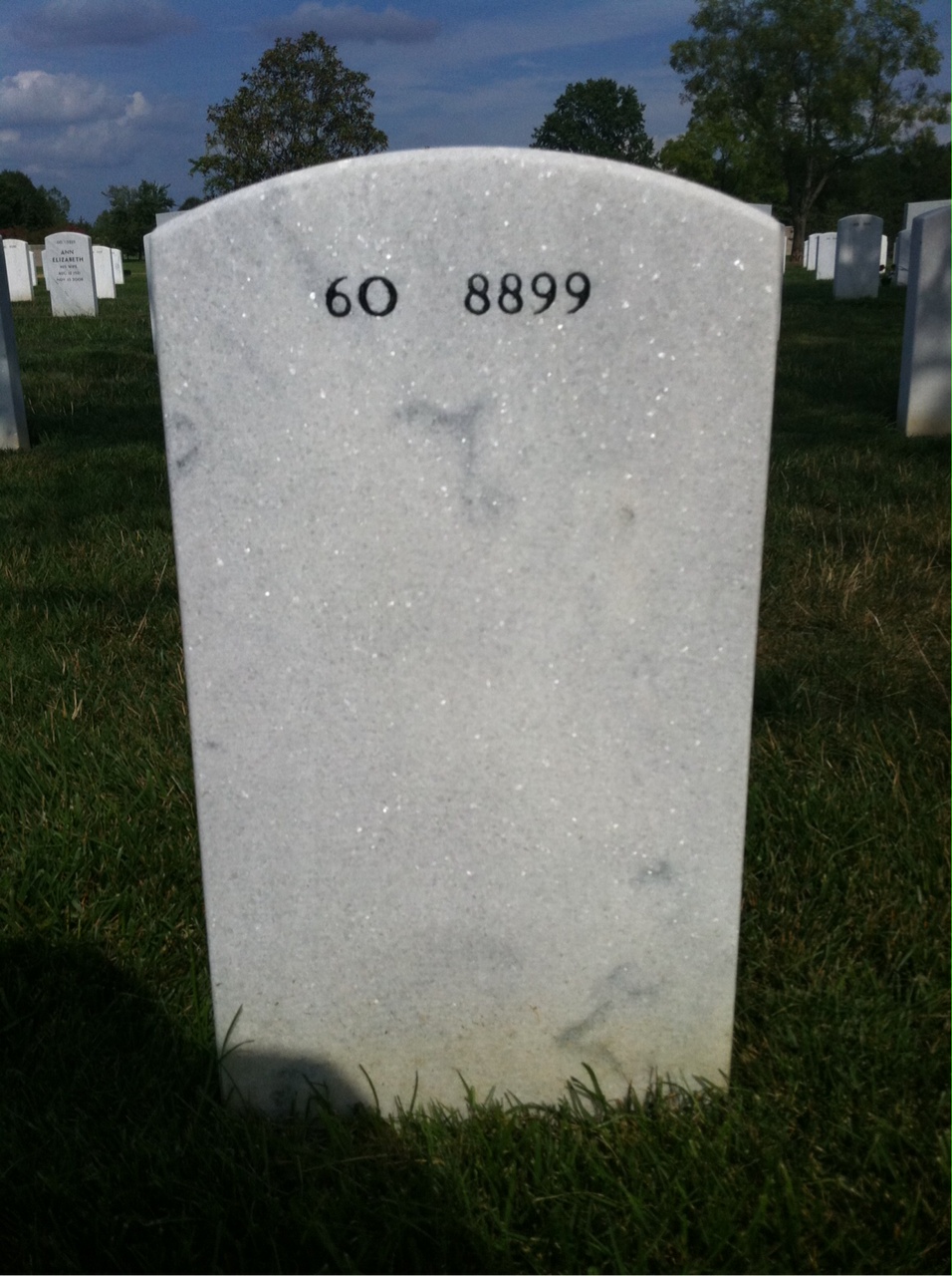 Back of headstone — Anthony Turner
