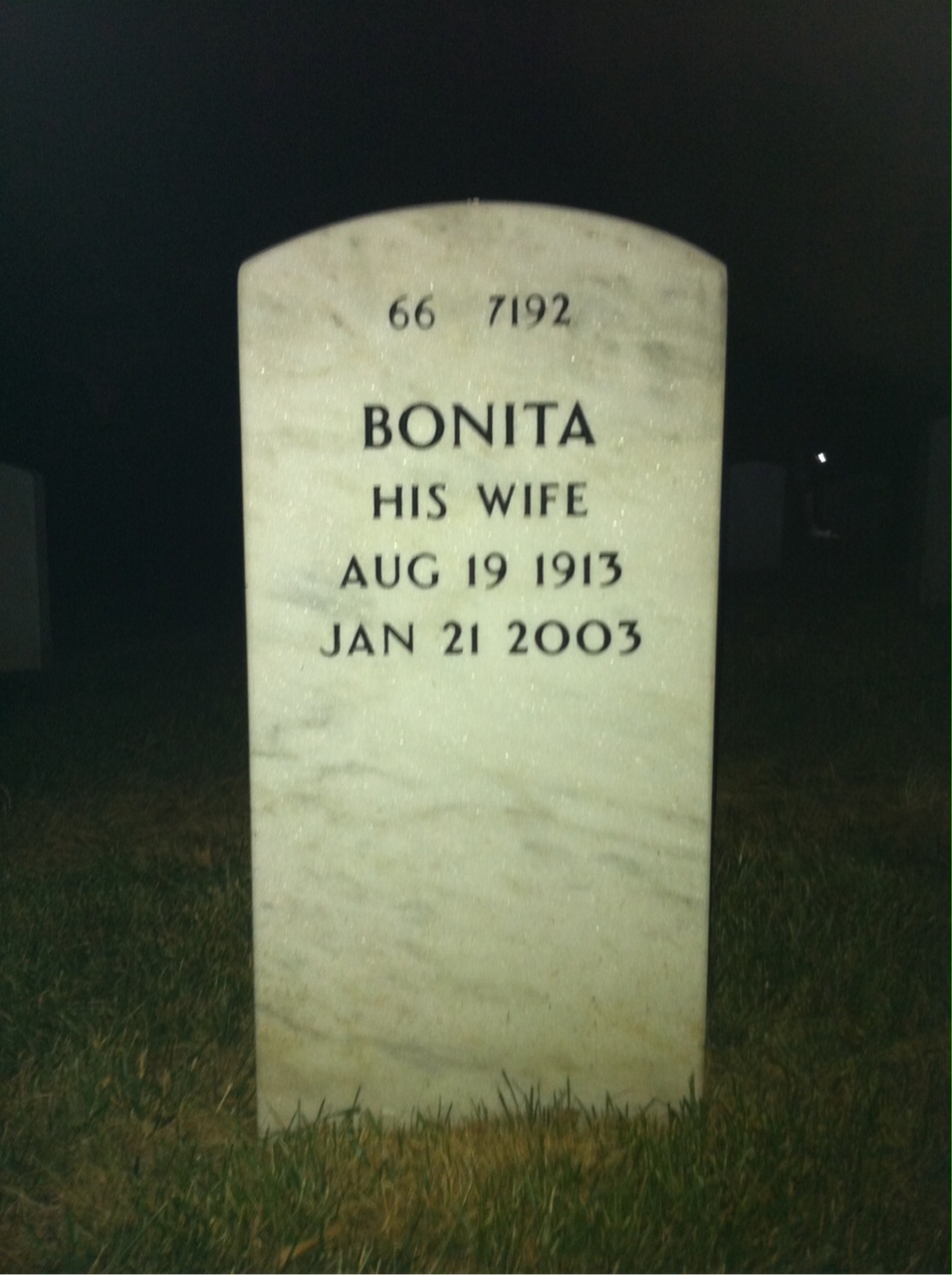 Back of headstone — Jack Blocker
