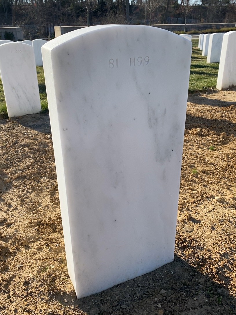 Back of headstone — William Michael Fitzsimmons