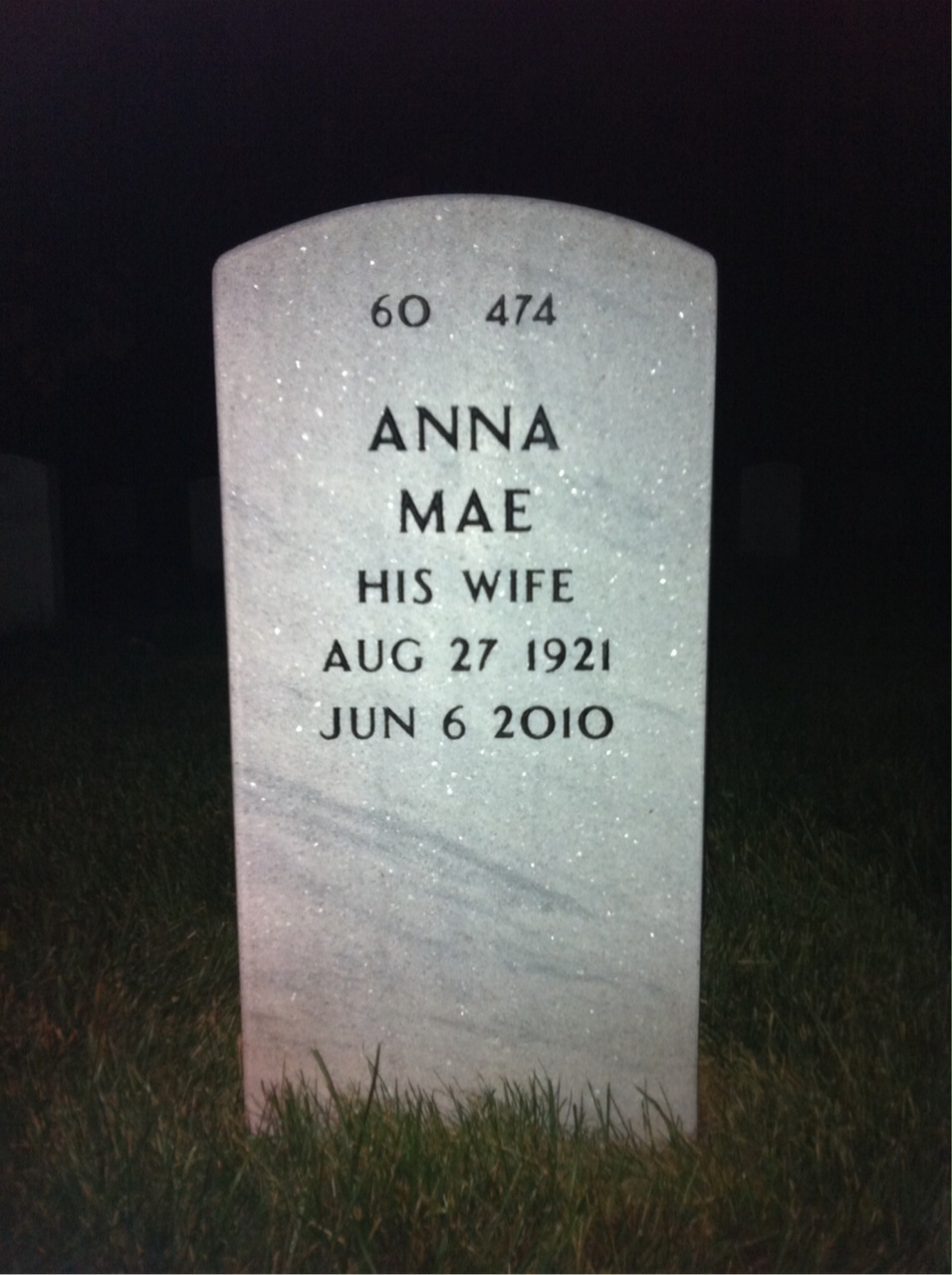 Back of headstone — John Fromm