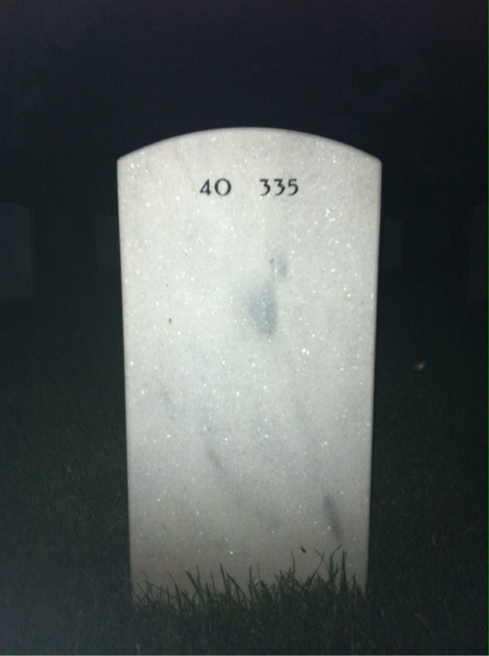 Back of headstone — Horace Staples