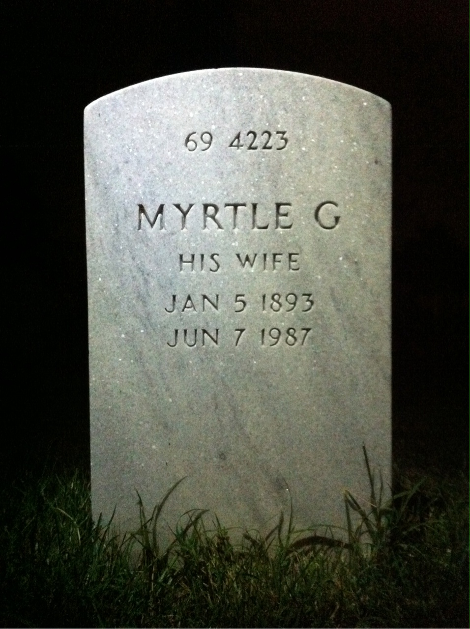 Back of headstone — William A Karp