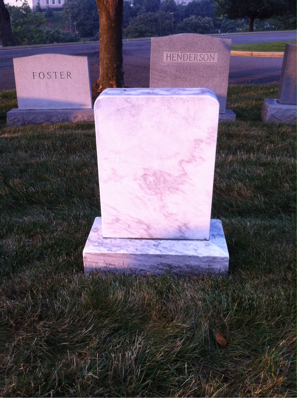 Back of headstone — Elliott Mitchell