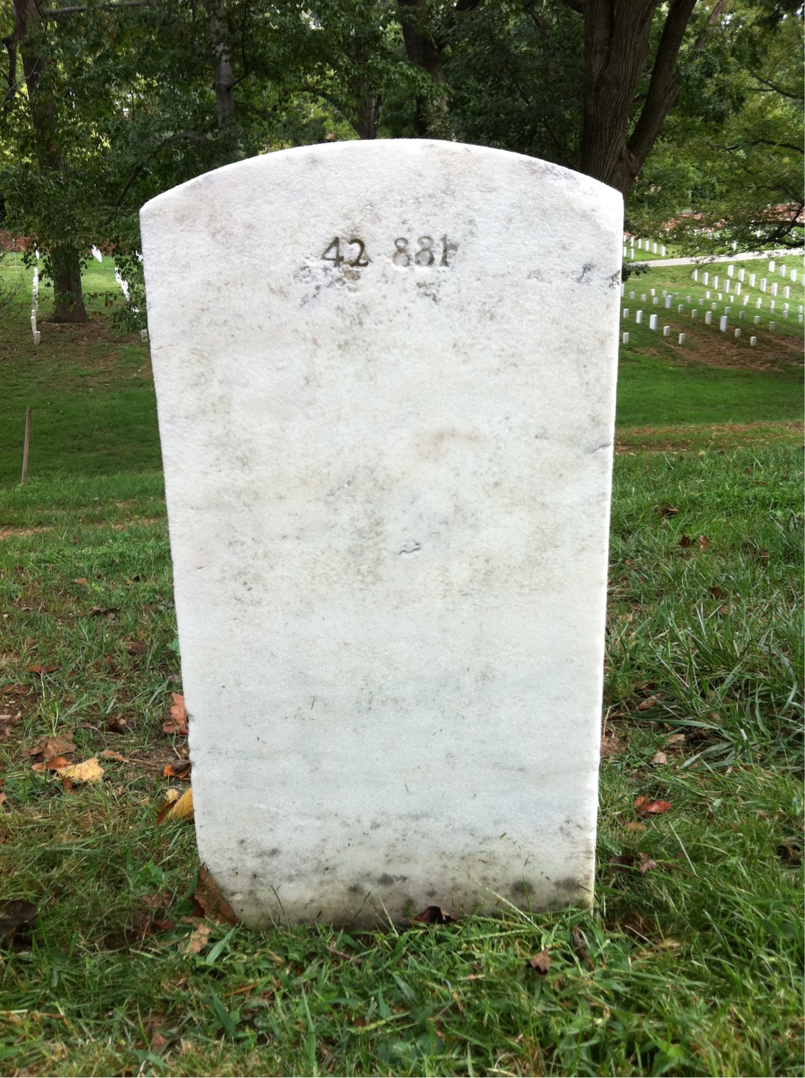 Back of headstone — Frank Moore
