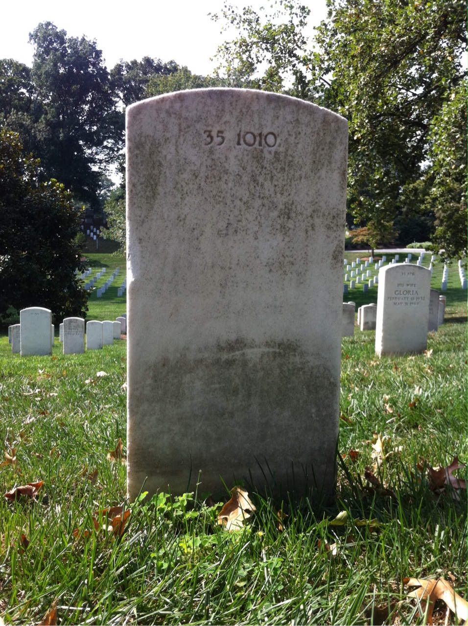Back of headstone — Harry Anderson