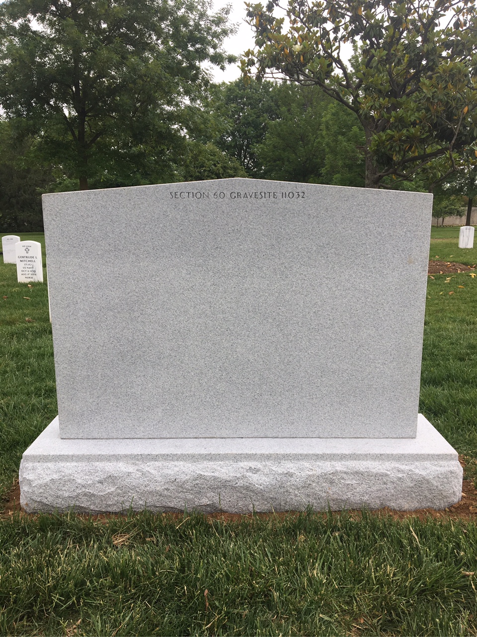 Back of headstone — Erwin Austin