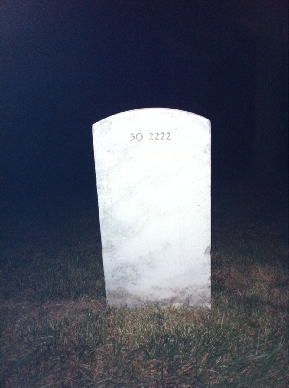 Back of headstone — James Alexander