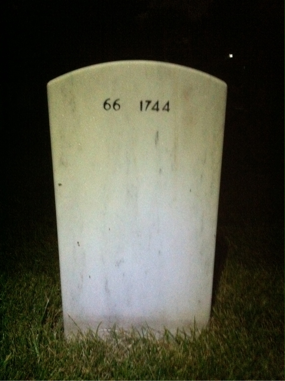 Back of headstone — William Draper