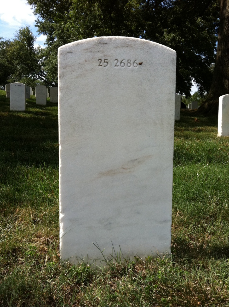 Back of headstone — Louis Allen