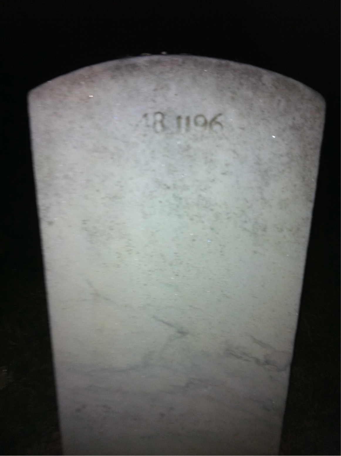 Back of headstone — Arthur Aleshire