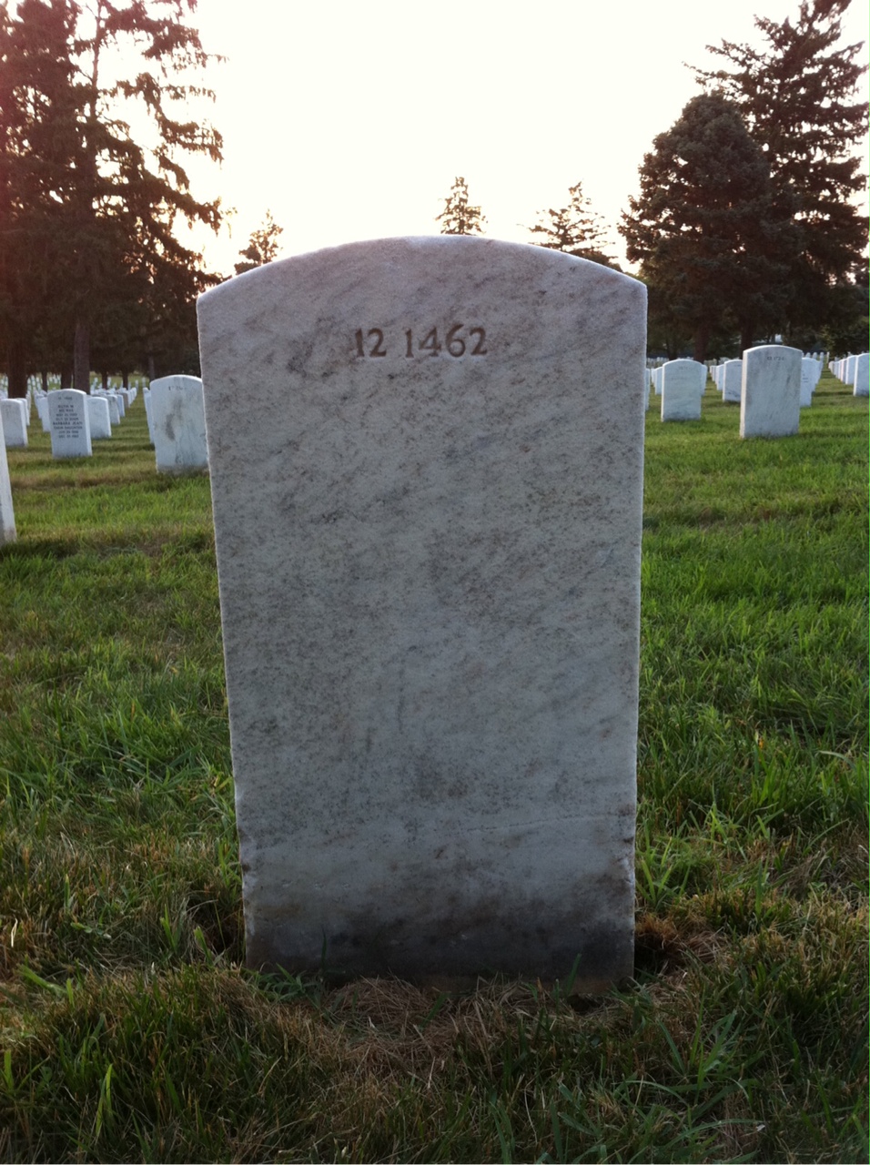Back of headstone — Ernest Anderson