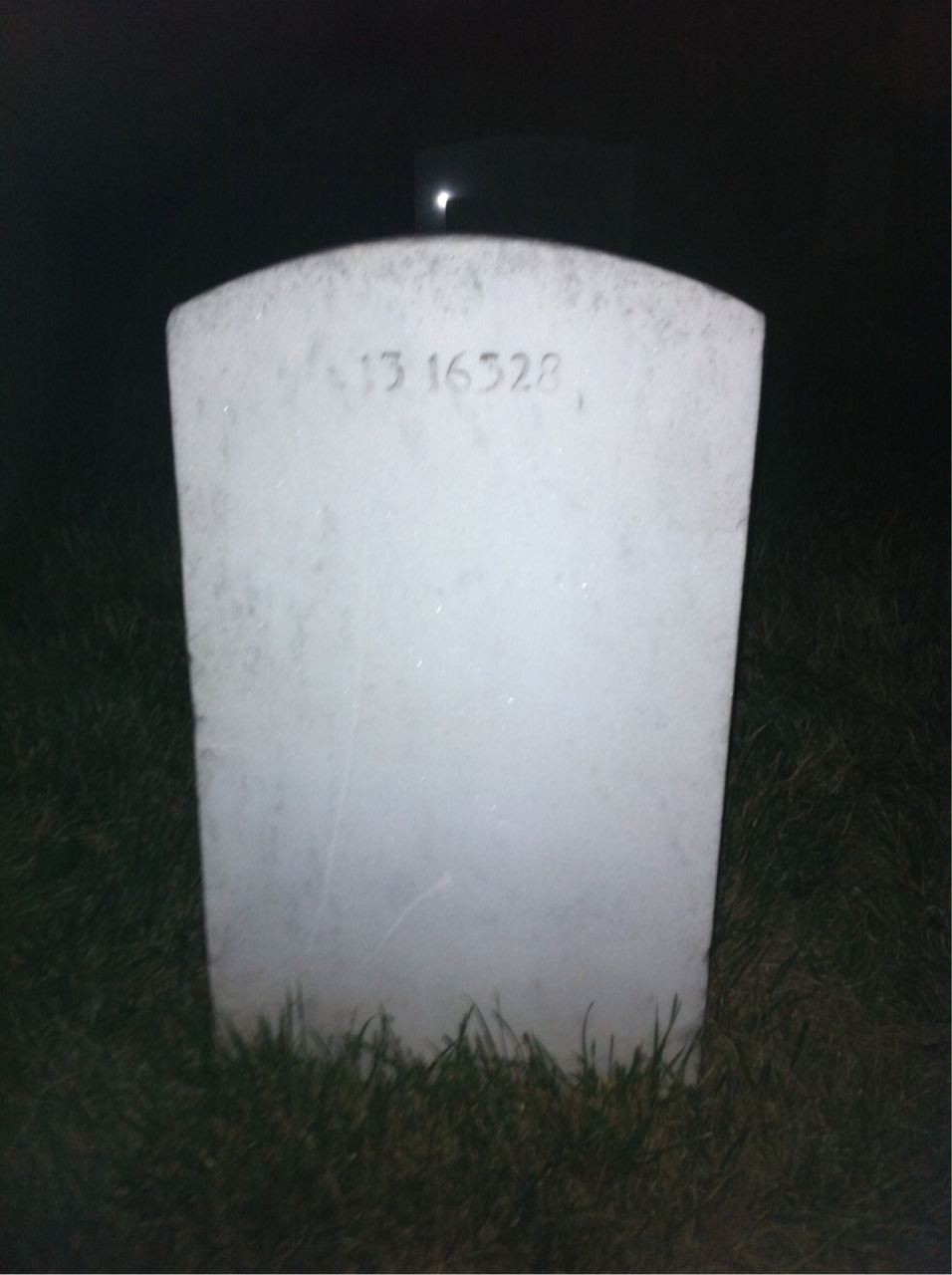 Back of headstone — Arthur Adams