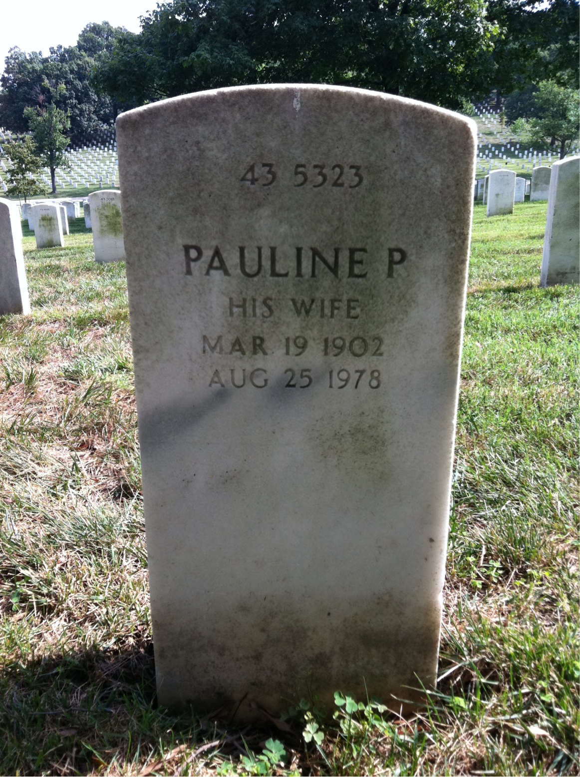 Back of headstone — William Frederick Harris