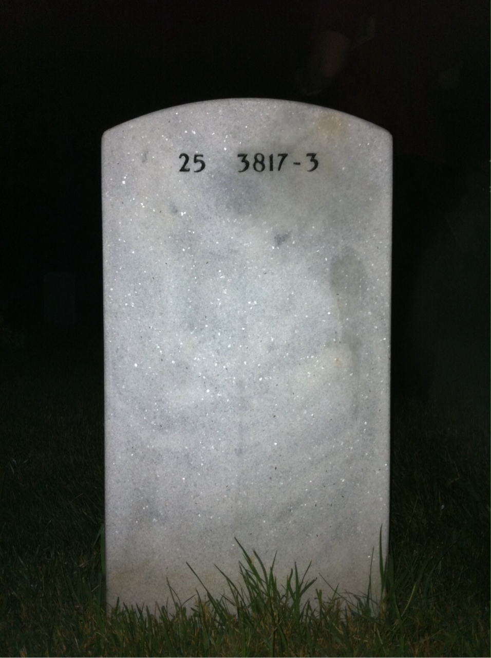 Back of headstone — David Saunders