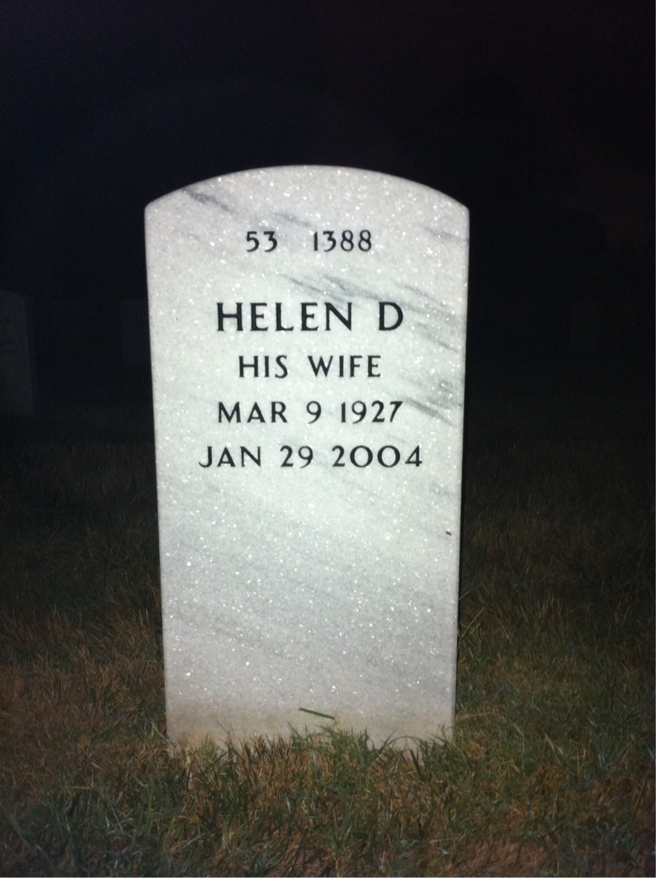 Back of headstone — Calvin Crowe