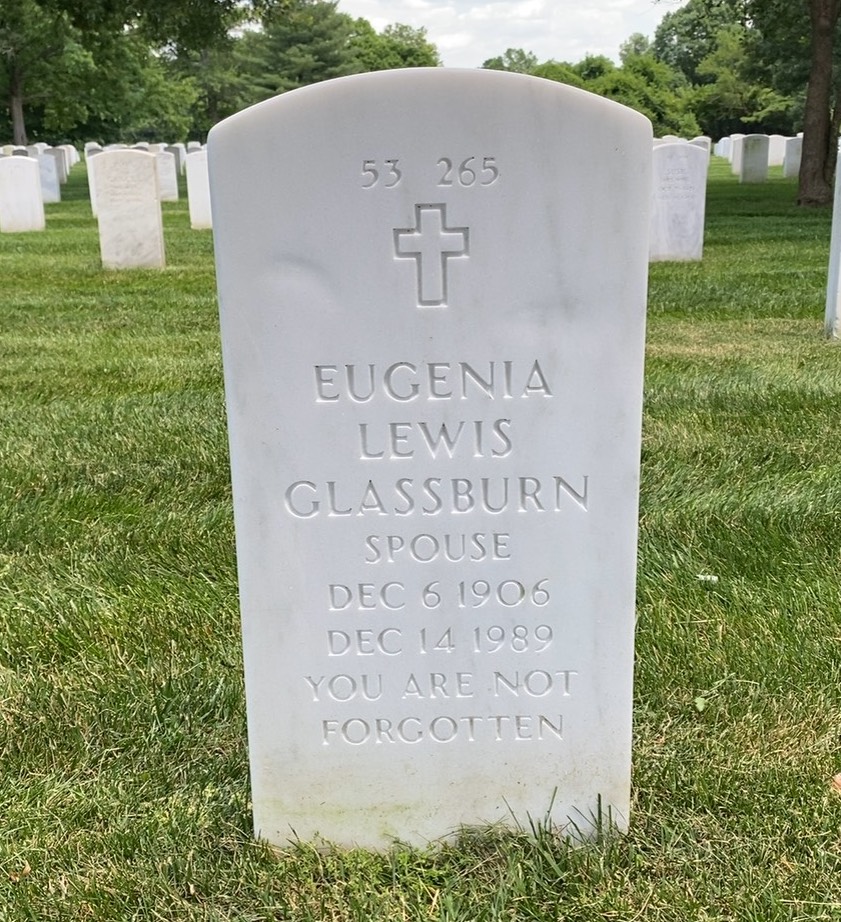 Back of headstone — Robert Price Glassburn