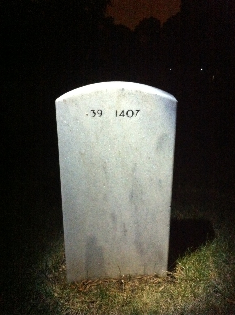 Back of headstone — Geneva Arne
