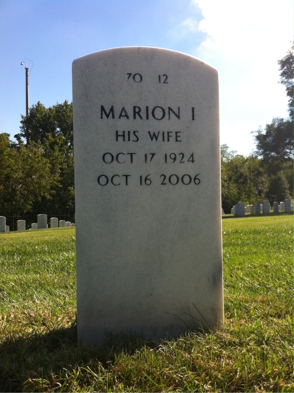 Back of headstone — Clifton Seaman