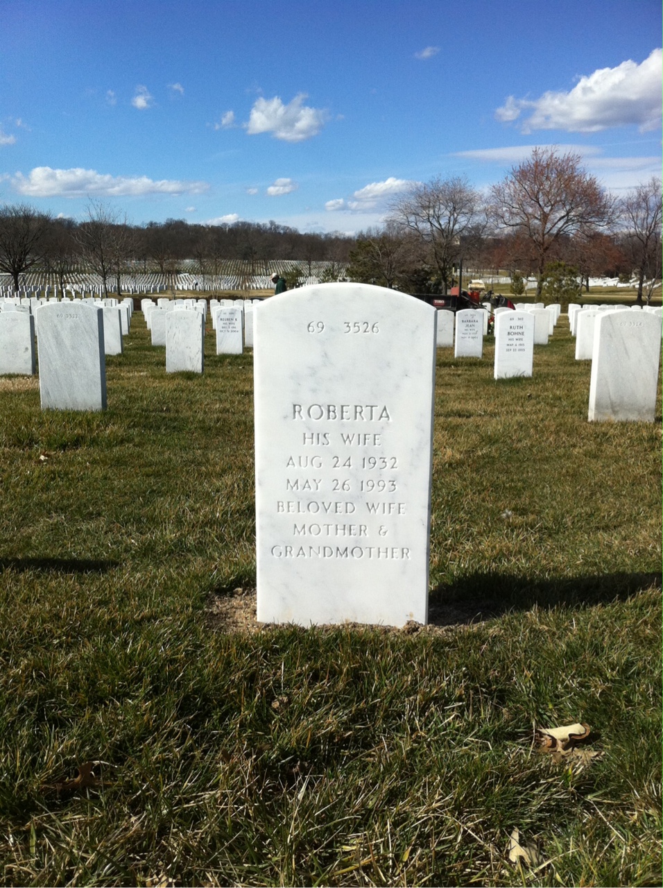 Back of headstone — George Cox
