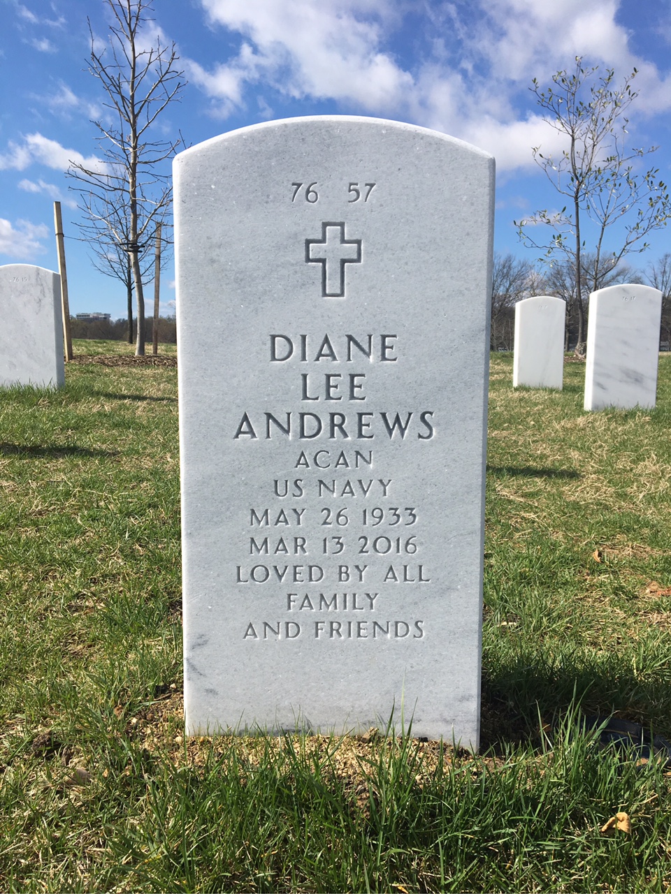 Back of headstone — Robert Andrews