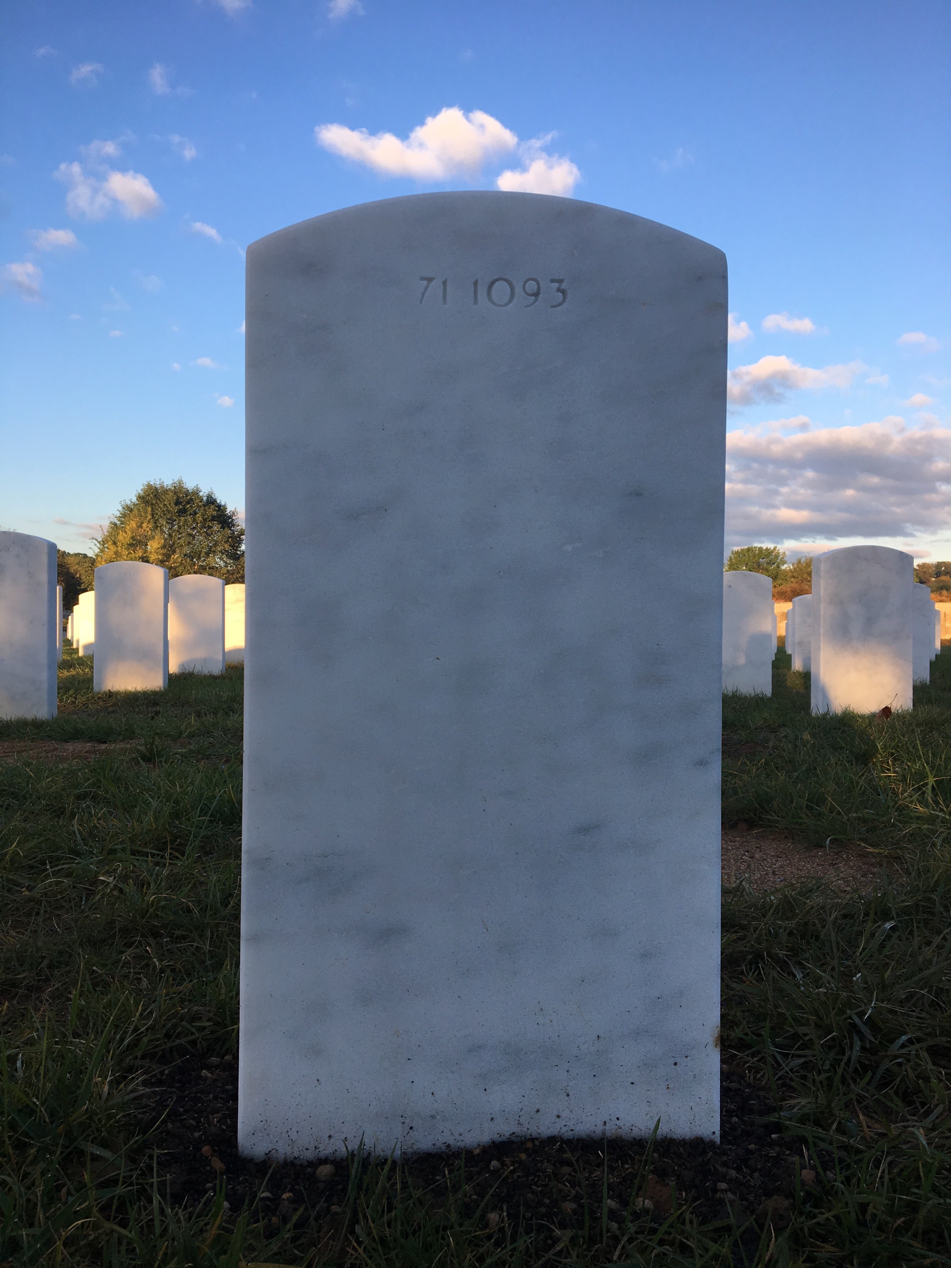 Back of headstone — Armister Mynes