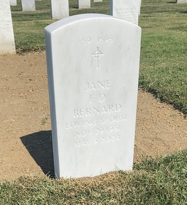 Back of headstone — John Bernard