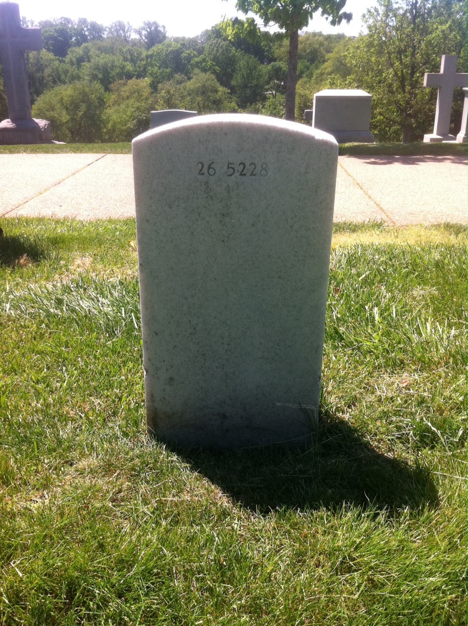 Back of headstone — Louis Ahrens