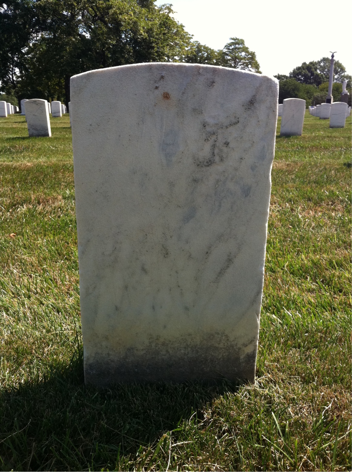 Back of headstone — Walter Aufdembrinke