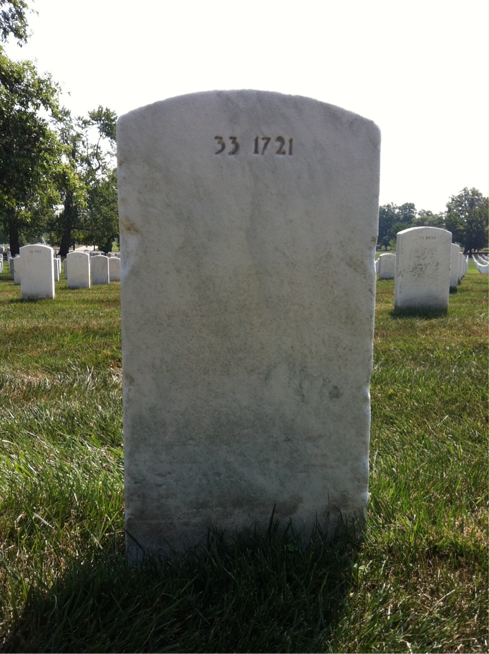 Back of headstone — Clarence Contee