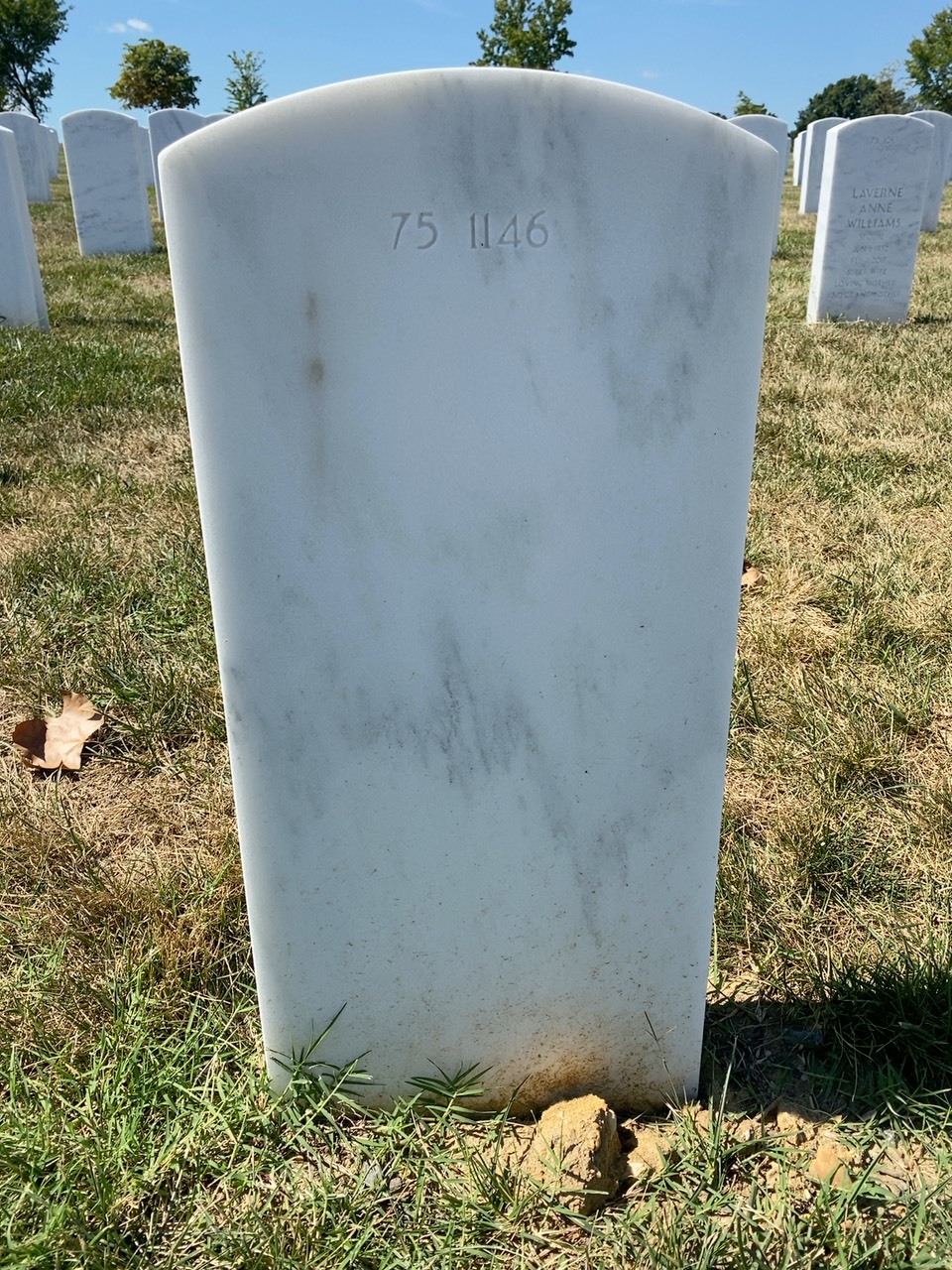 Back of headstone — Joseph H Frazier