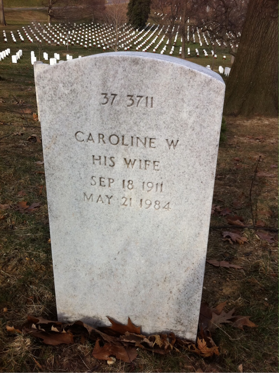 Back of headstone — Caroline Mottershead