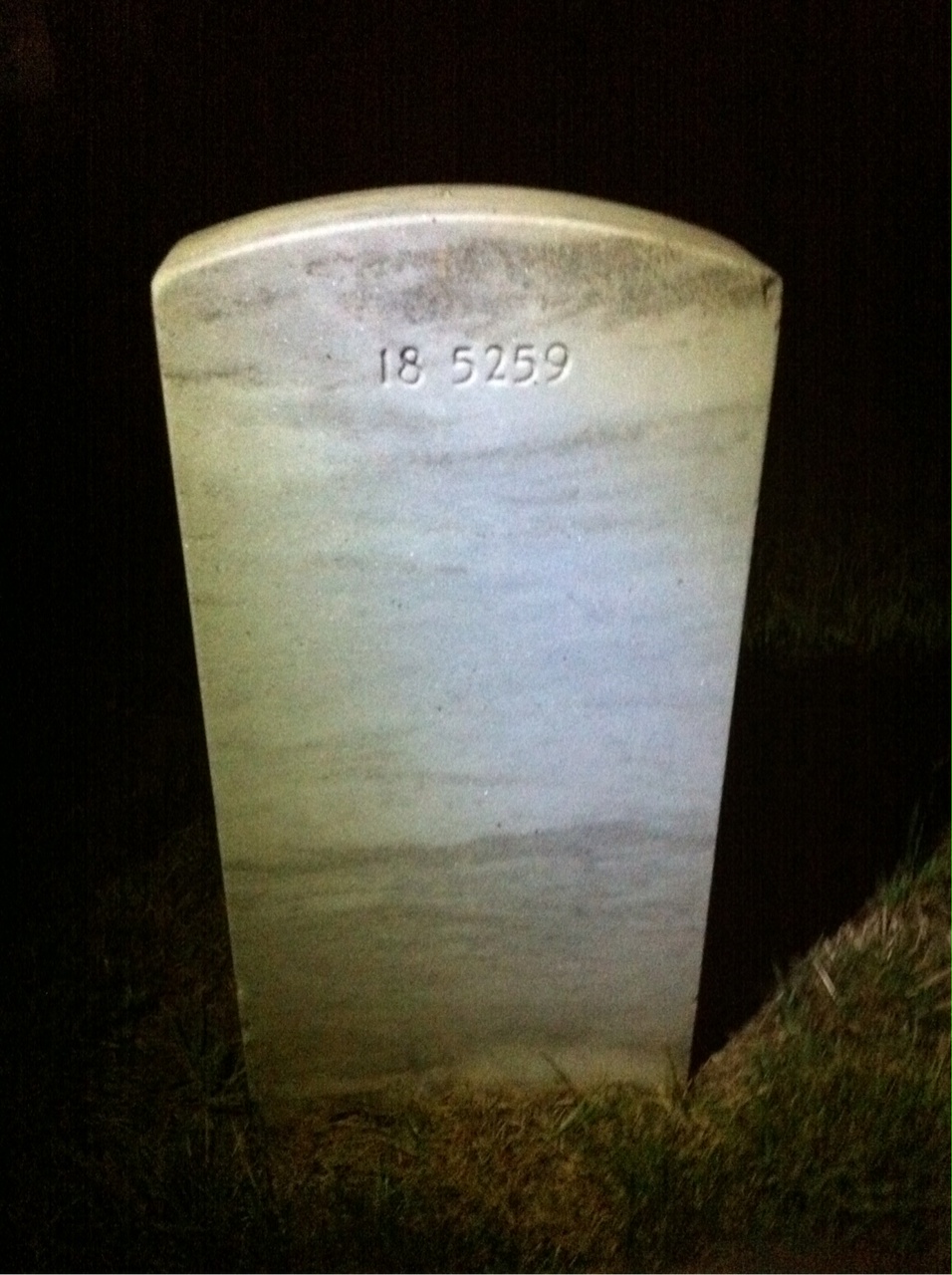 Back of headstone — Charles Adams