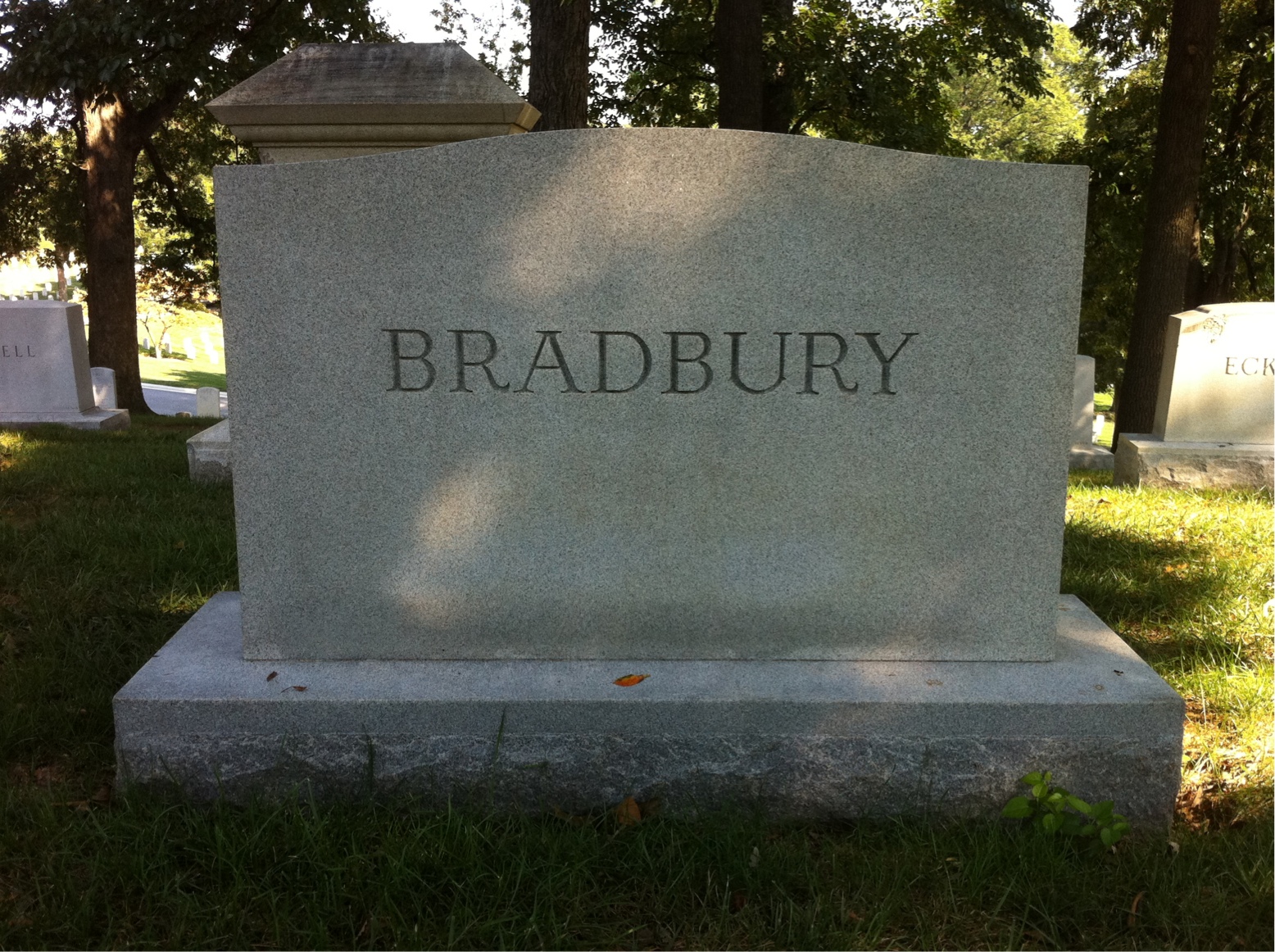 Back of headstone — Geraldine Bradbury