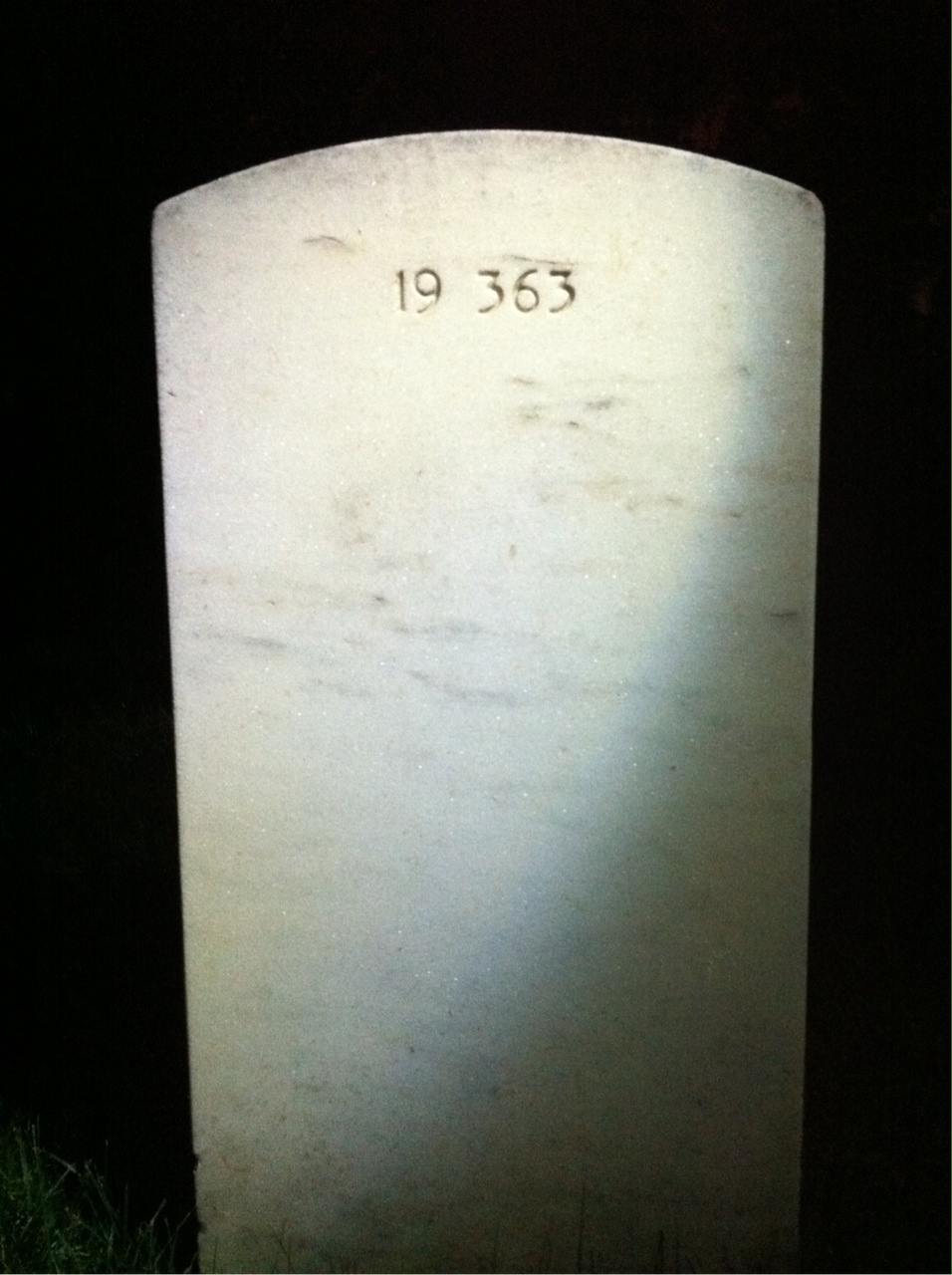 Back of headstone — Eldridge Cunningham