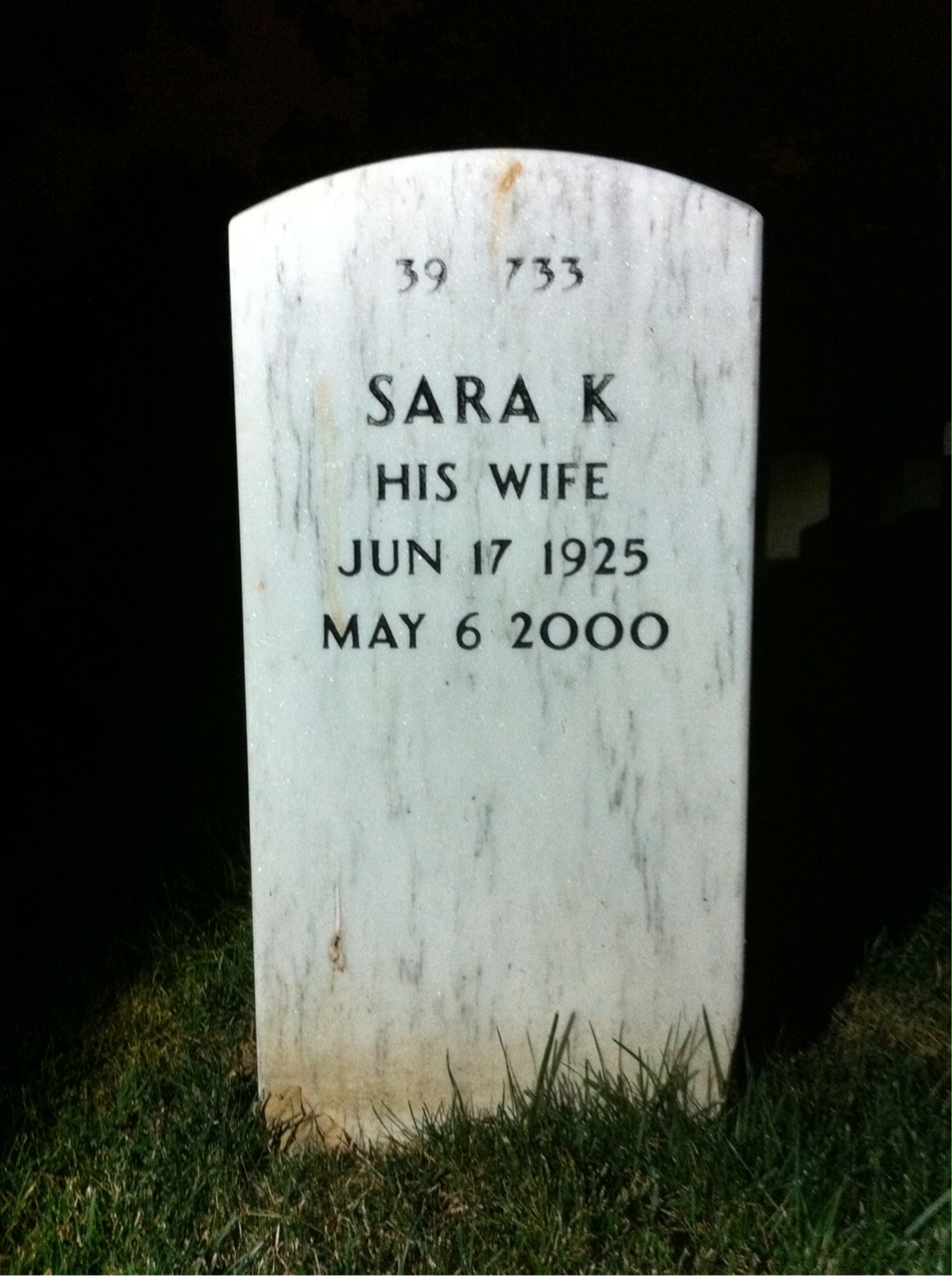 Back of headstone — Claude Jenkins