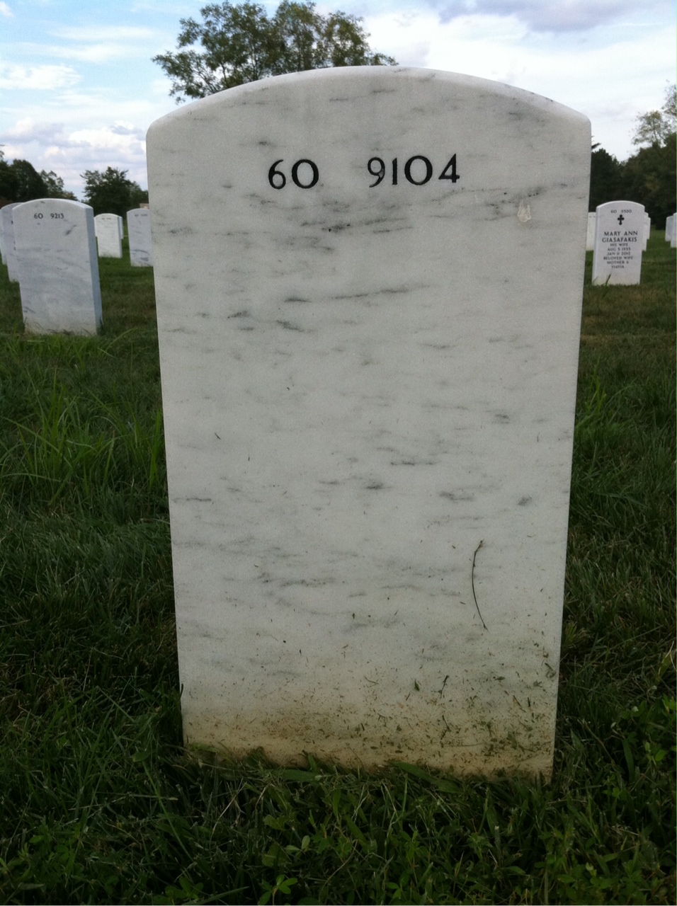 Back of headstone — William Powell
