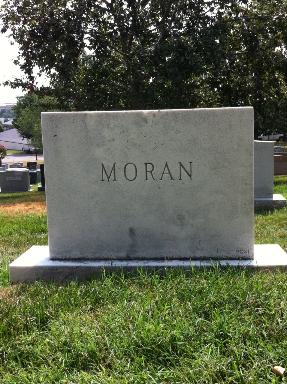 Back of headstone — Cecilia Moran