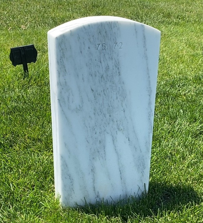 Back of headstone — Clarence Baker
