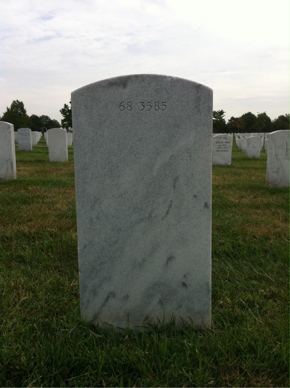 Back of headstone — William R Parmigiani