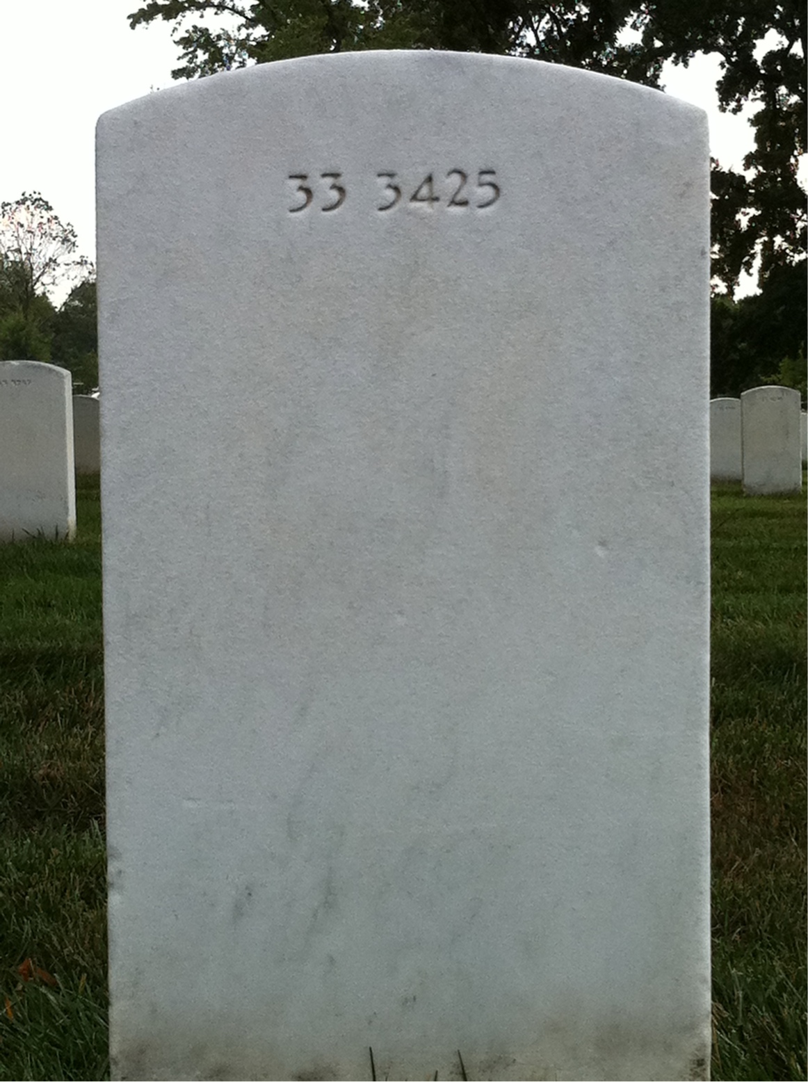 Back of headstone — Sidney Miller