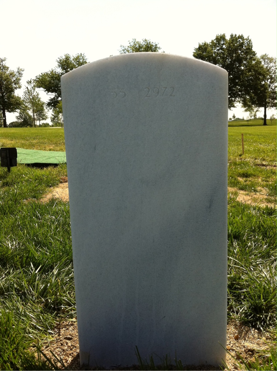 Back of headstone — William A Tobin