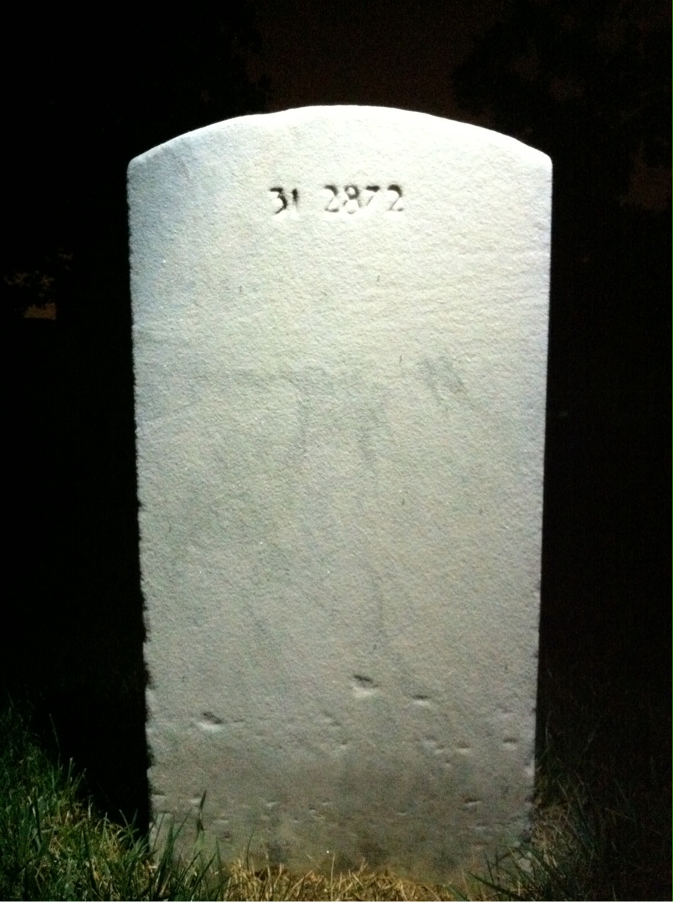 Back of headstone — William A Parker