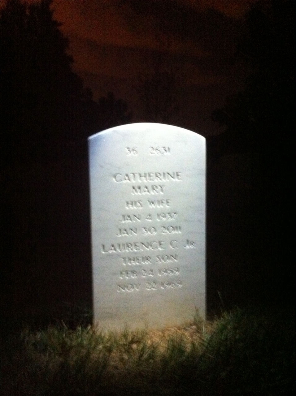 Back of headstone — Laurence Kindbom
