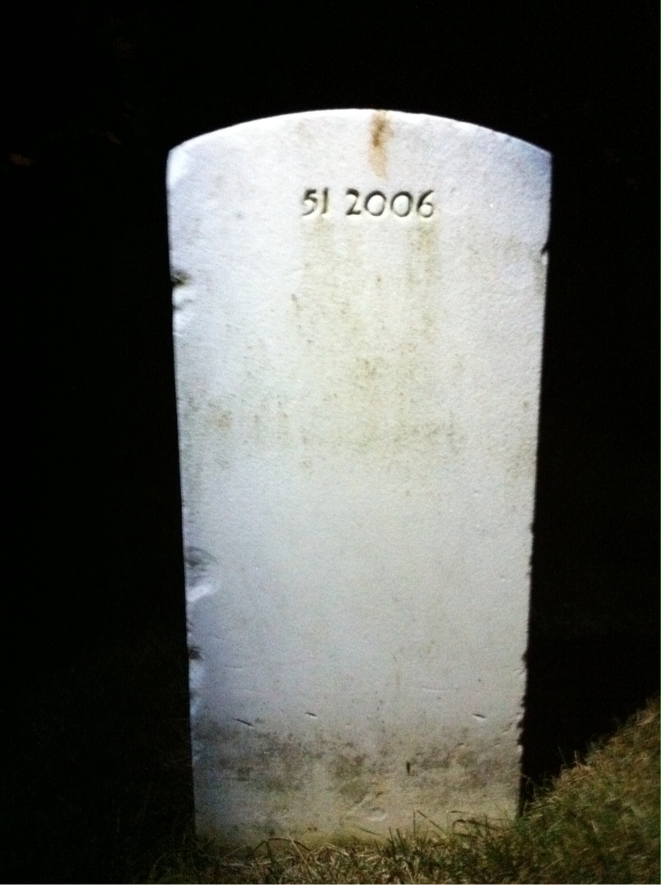 Back of headstone — Paul Murphy
