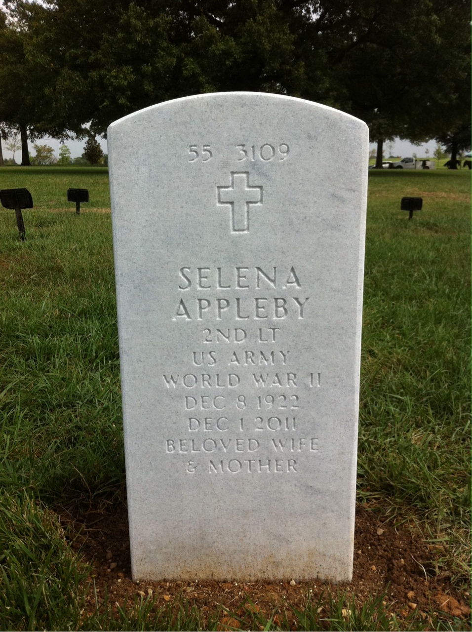 Back of headstone — Joseph Appleby