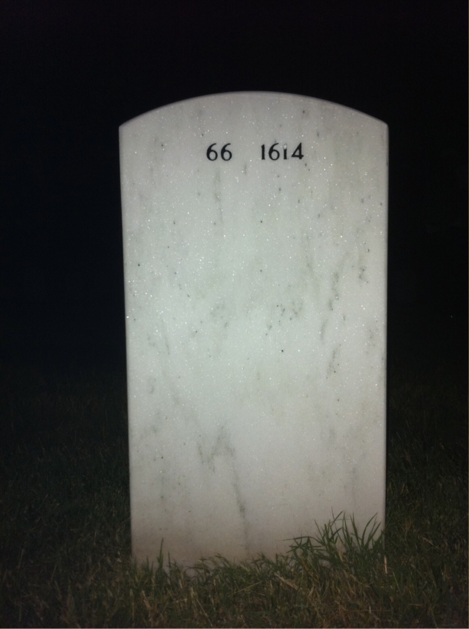 Back of headstone — Hugh Chandler