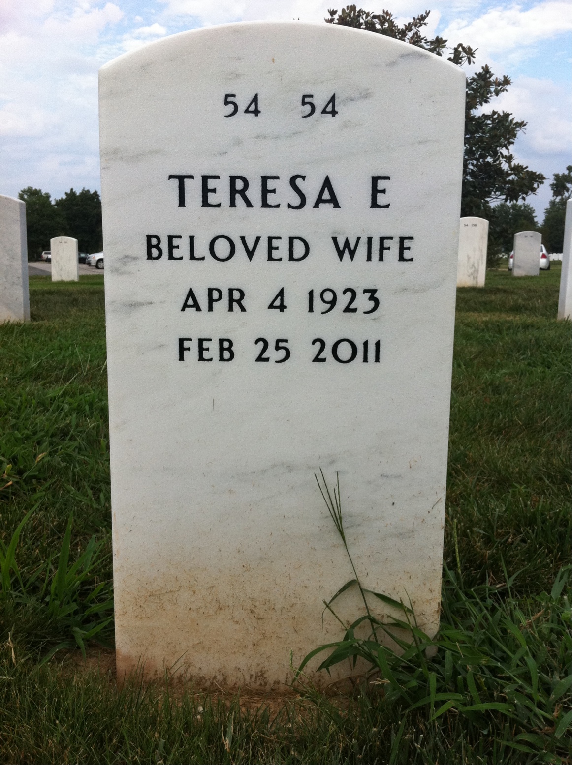 Back of headstone — Joseph Dinneen